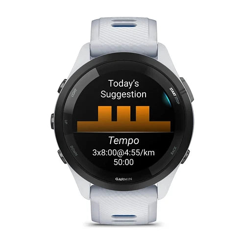 Garmin Forerunner® 265 MUSIC White. Blanco - Reloj GPS Multideporte con Pantalla AMOLED