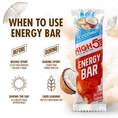 Barra energética High5 (2 sabores Caramelo y Coco)