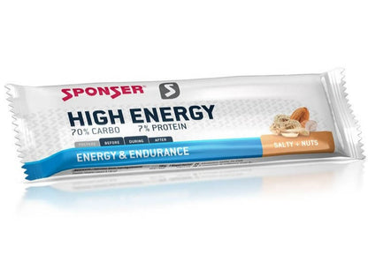 Barra Sponser High Energy Salty + Nuts (Caja 30 Unidades)