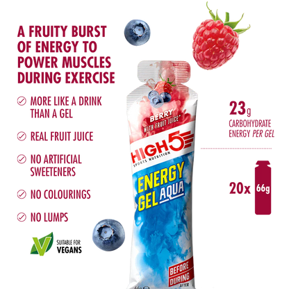 Caja de Gel Energy Aqua High5 Berries (66g) (20Unidades de 66g)