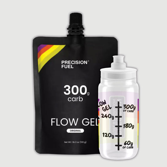 Gel envase grande Precision Fuel Flow Gel (300g Carbohidratos) + Botella Flow Bottle