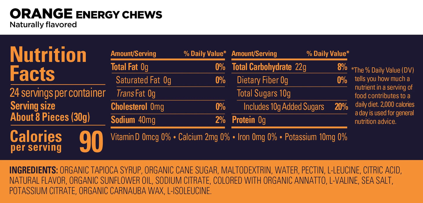 Gomitas GU Energy Chews 60g (8 Gomitas) (3 Sobres Con y Sin Cafeína)