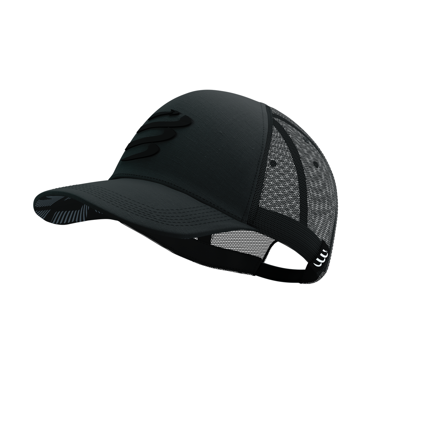 Gorro Jockey Compressport Trucker Cap Negro Reflectante