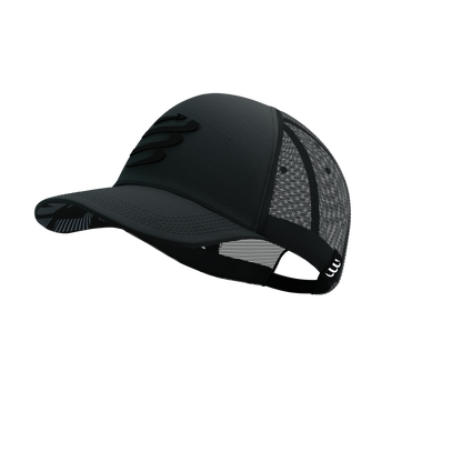 Gorro Jockey Compressport Trucker Cap Negro Reflectante