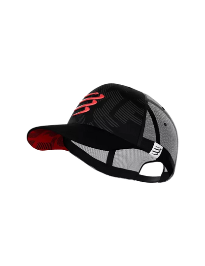 Gorro Jockey Compressport Trucker Cap Negro Rojo