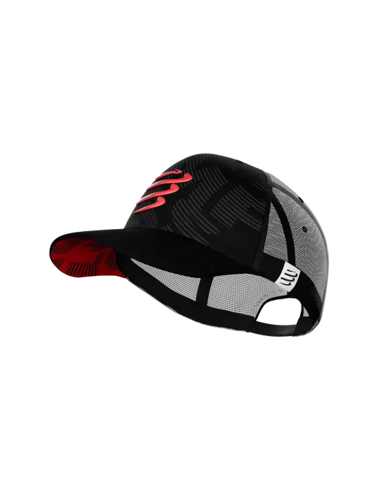 Gorro Jockey Compressport Trucker Cap Negro Rojo