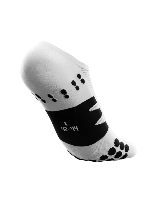 Calcetines de running cortos Compressport No Show Socks Blanco Negro