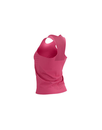 Polera Peto de running mujer Compressport Performance Singlet W Rosado