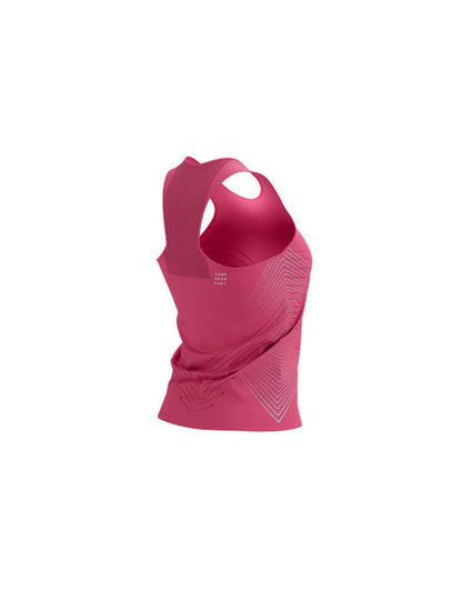 Polera Peto de running mujer Compressport Performance Singlet W Rosado