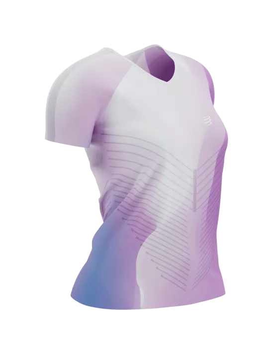 Polera o Peto de Running Mujer Compressport Performance Singlet W blanco