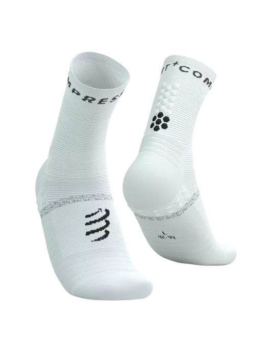 Calcetines de Running Compressport Pro Marathon Socks V2.0 Blanco Negro