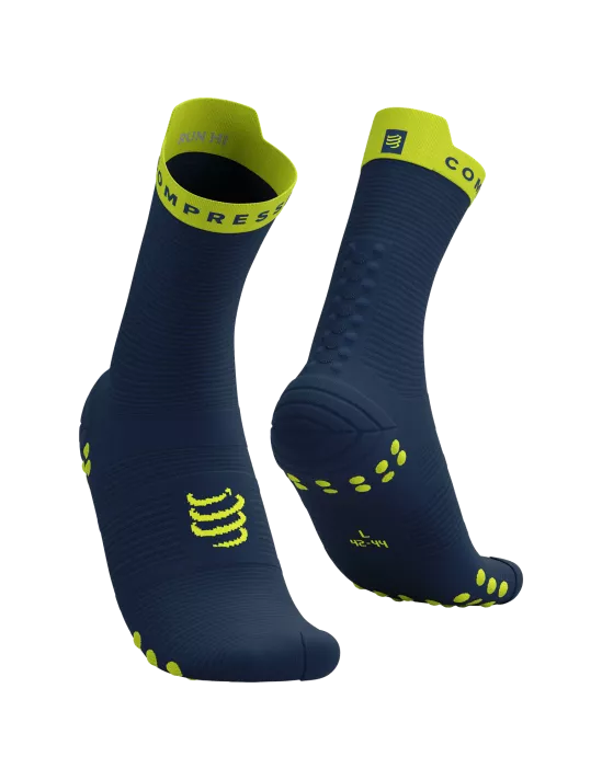 Calcetines de Running Pro Racing Socks v4.0  Dress Blues/Green Sheen