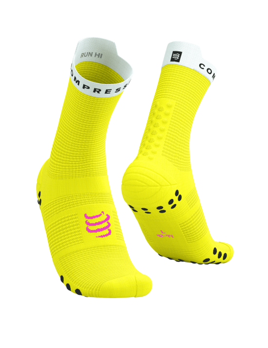 Calcetines de Running Pro Racing Socks V4.0 Safety Yellow/White Black/Neon Pink