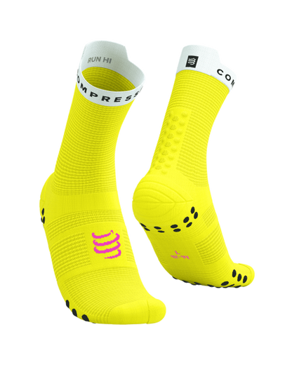 Calcetines de Running Pro Racing Socks V4.0 Safety Yellow/White Black/Neon Pink