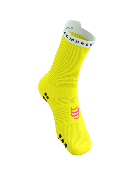 Calcetines de Running Pro Racing Socks V4.0 Safety Yellow/White Black/Neon Pink