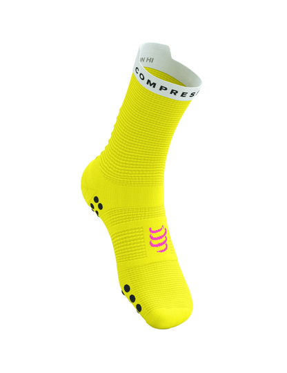 Calcetines de Running Pro Racing Socks V4.0 Safety Yellow/White Black/Neon Pink