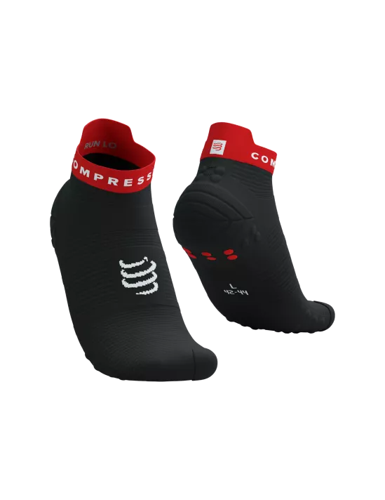 Calcetines de Running Cortos Compressport Pro Racing Socks RUN LOW v4.0 negro rojo