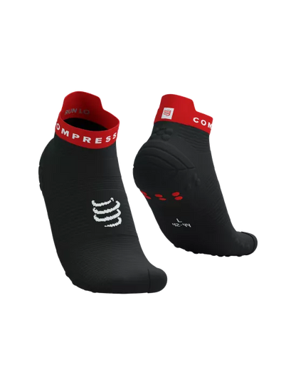 Calcetines de Running Cortos Compressport Pro Racing Socks RUN LOW v4.0 negro rojo