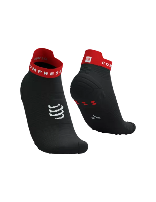 Calcetines de Running Cortos Compressport Pro Racing Socks RUN LOW v4.0 negro rojo