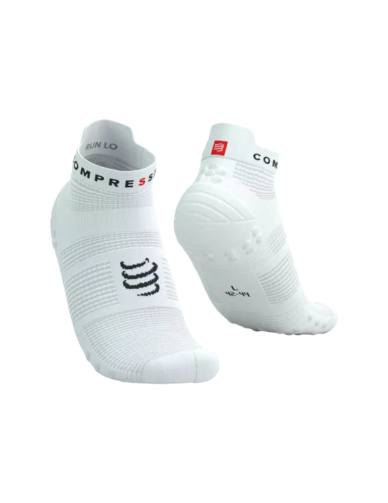 Calcetines de Running Cortos Compressport Pro Racing Socks RUN LOW v4.0 Blanco