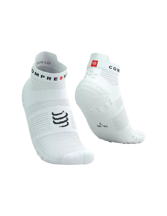 Calcetines de Running Cortos Compressport Pro Racing Socks RUN LOW v4.0 Blanco