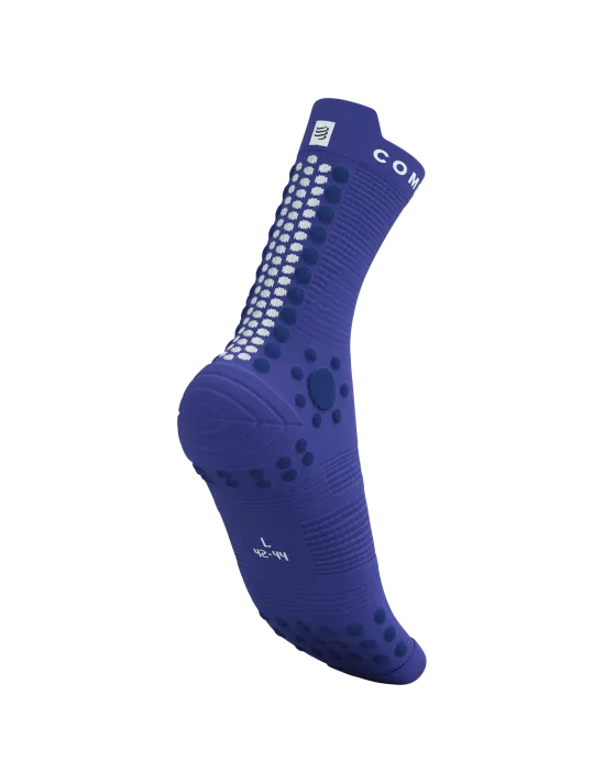 Calcetines de Trail Running medios Compressport Pro Racing Socks v4.0 Azul Blanco