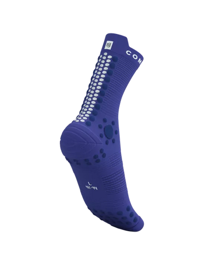 Calcetines de Trail Running medios Compressport Pro Racing Socks v4.0 Azul Blanco