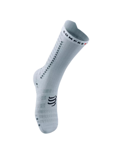 Calcetines de ciclismo medios Compressport Pro Racing Socks v4.0 ULTRALIGHT Blanco