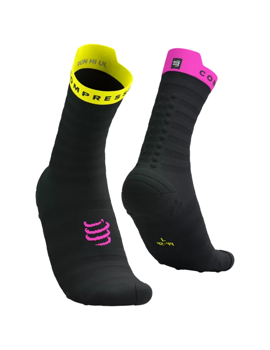 Calcetines de Running Pro Racing Socks ULTRALIGHT v4.0 Negro Amarillo Rosado