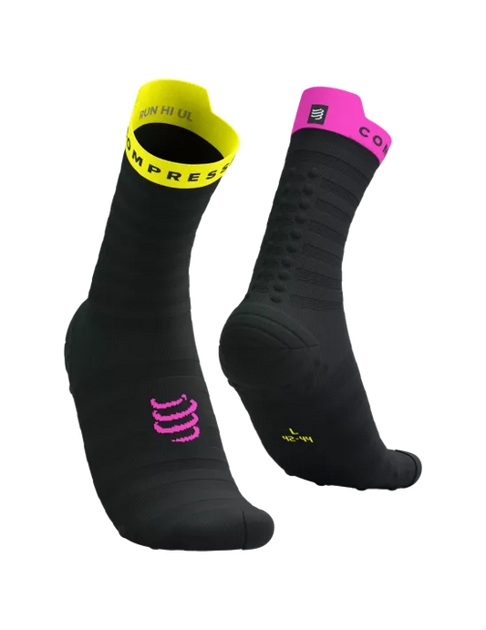 Calcetines de Running Pro Racing Socks ULTRALIGHT v4.0 Negro Amarillo Rosado