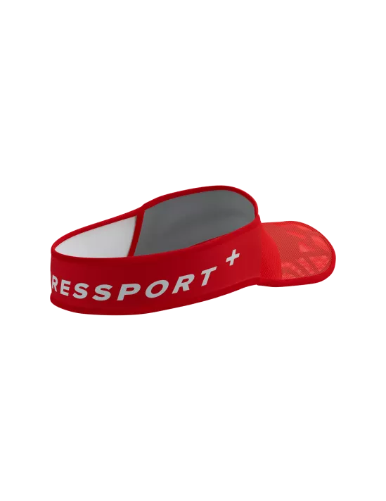 Visera deportiva Compressport Ultralight Spiderweb Rojo blanco