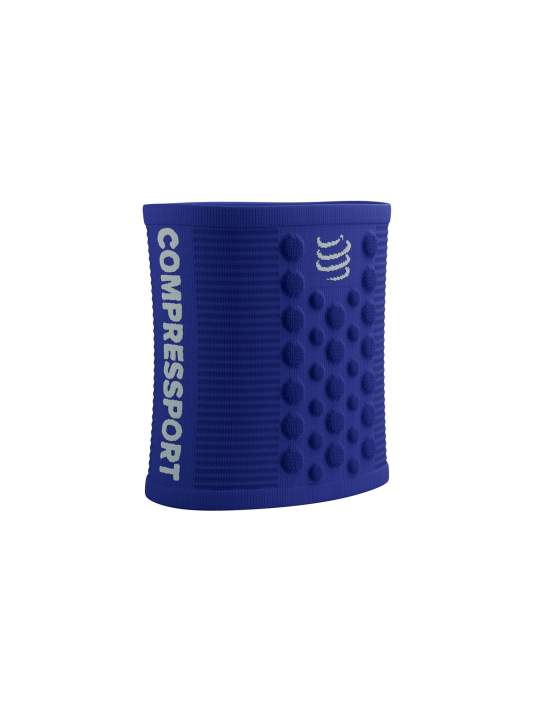 Muñequera deportiva running Compreesport para sudor Sweatbands 3D.Dots - Azul