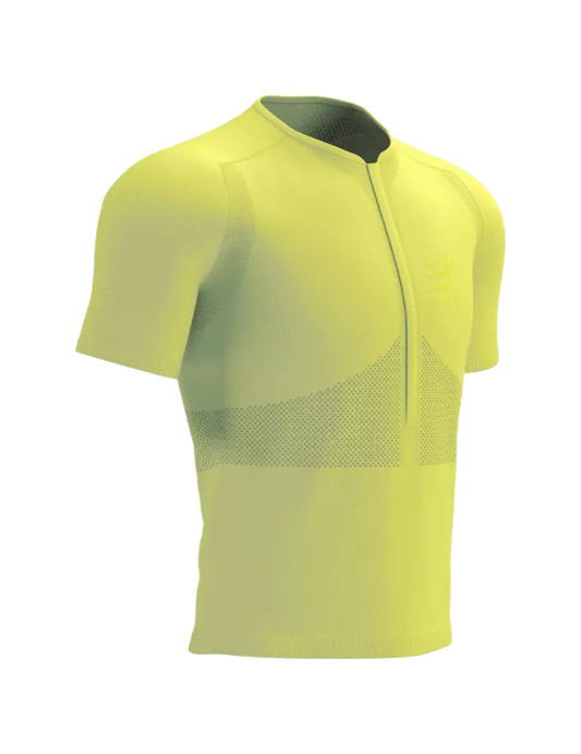 Trail Half-Zip Fitted SS Top Green Sheen/Safety Yellow