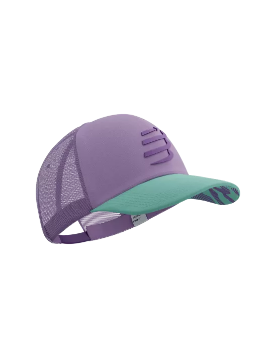 Gorro Jockey Compressport Trucker Cap Morado turquesa