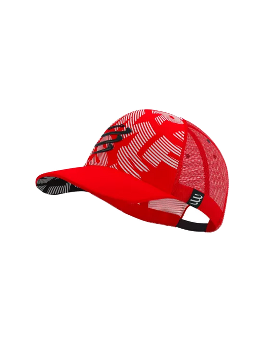 Gorro Jockey Compressport Trucker Cap Rojo Blanco