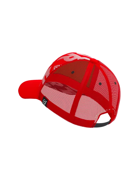 Gorro Jockey Compressport Trucker Cap Rojo Blanco