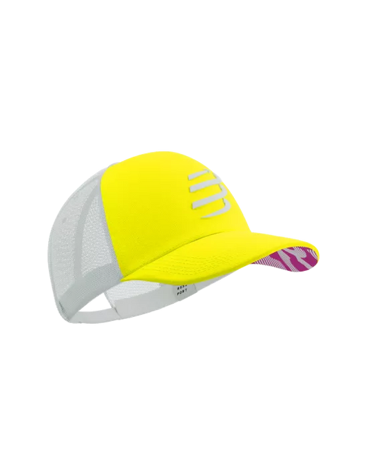 Gorro Jockey Compressport Trucker Cap Amarillo Rosado