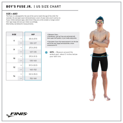 Traje de baño Niño Técnico de Natación Fuse Jammer Negro FINIS