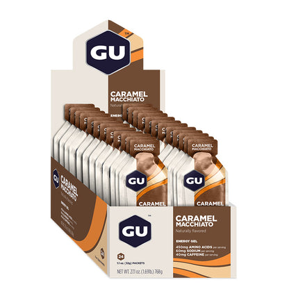 Caja de 24 Geles GU Energy Gel Original 32g Con Cafeína (10 sabores)