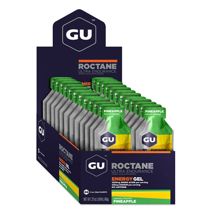 Caja de 24 Geles GU Roctane Energy Gel Sin Cafeína (2 Sabores)