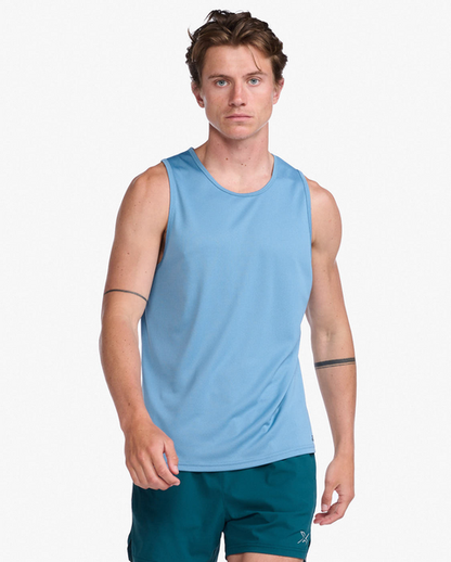 Polera deportiva Hombre sin Mangas Aero Tank Celeste reflectante - 2XU