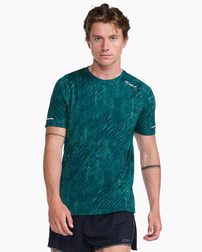 Polera Hombre Light Speed Tee Glitch Check/Silver Reflective - 2XU