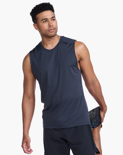 Polera de running Hombre Sin Mangas 2XU Motion Tank India Ink/Black