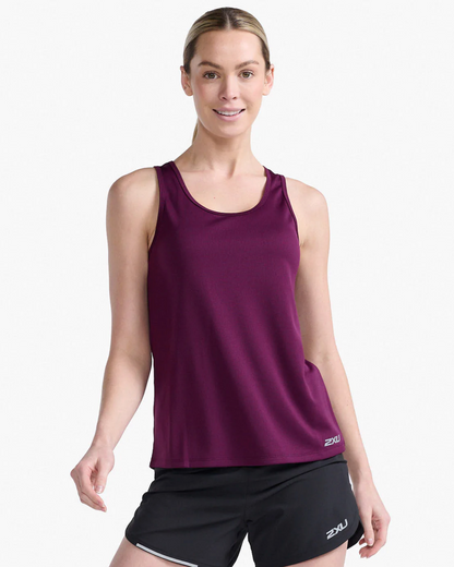 Polera de Running sin mangas Mujer Aero - Morado reflectante - 2XU