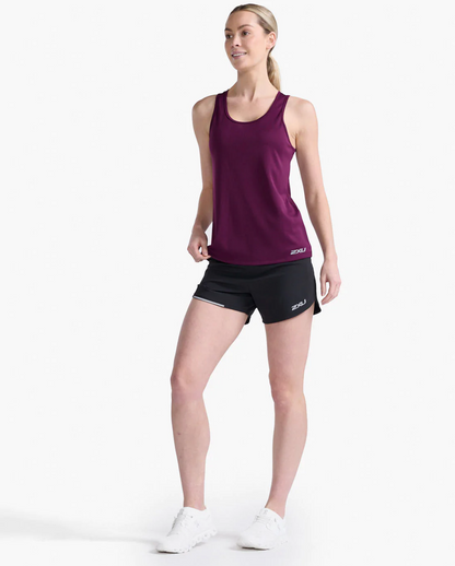 Polera de Running sin mangas Mujer Aero - Morado reflectante - 2XU