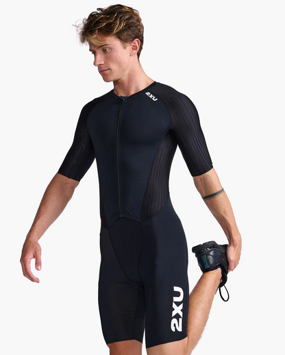 Trisuit Hombre Aero Sleeved - Black/White - 2XU