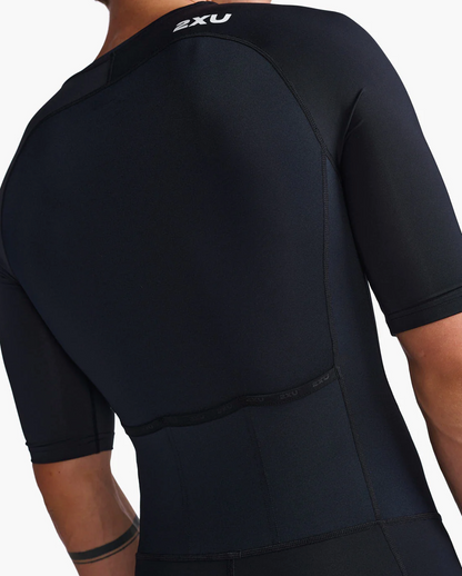 Traje de Triatlón Trisuit Hombre 2XU Core Sleeved - Negro Blanco