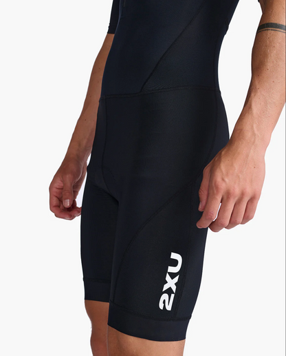 Traje de Triatlón Trisuit Hombre 2XU Core Sleeved - Negro Blanco