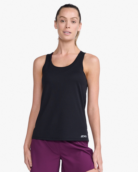 Polera de running sin mangas Mujer Aero - Negro Reflectante - 2XU