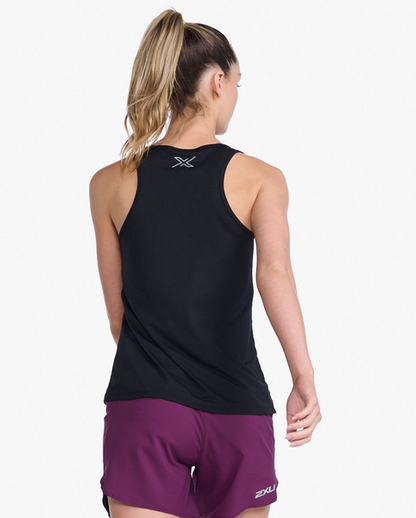 Polera de running sin mangas Mujer Aero - Negro Reflectante - 2XU